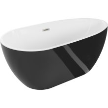 Mexen Eos volně stojící vana 170 x 75 cm, bílá/černá, odtok nerez broušený - 52471707575-97