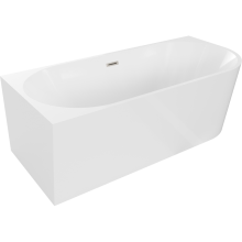 Cada Mia cadă freestanding colțară stânga 160 x 75 cm, alb, scurgere nichel periat - 52691607500L-97