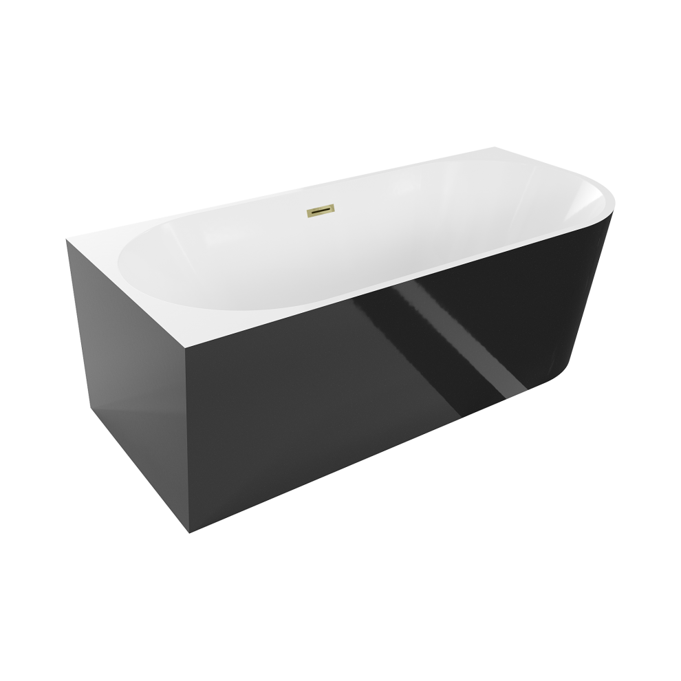 Mexen Mia Volně StojíCí Rohová Vana Levá 170 X 80 Cm, BíLá/čErná, Zlatý PřEpad - 52691708075L-50-image