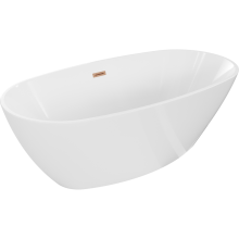 Cada Eris cadă freestanding 180 x 80 cm, alb, evacuare din cupru periat - 53441808000-65
