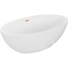 Cădiță Mexen Nike 175 x 100 cm, albă, evacuare cupru periat - 54071751000-65