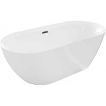 Mexen Roxy cadă freestanding 170 x 80 cm, alb, scurgere gun gray periat - 51201708000-66