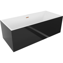 Mexen Vigo cadă liberă 178,5 x 80 cm, alb/negru, scurgere din cupru periat - 51251788075-65