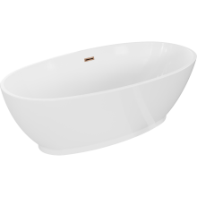 Cadă freestanding Mexen Bilbao 180 x 90 cm, albă, preaplin aur roz - 51311809000-60