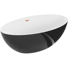 Cadă freestanding Mexen Nike 175 x 100 cm, alb/negru, țeavă din cupru periat - 54071751075-65