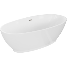 Cadă freestanding Mexen Bilbao 180 x 90 cm, alb, cu preaplin din nichel periat - 51311809000-97
