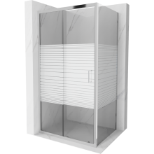 Mexen Apia cabină de duș extensibilă 120 x 100 cm, Dungi, Crom - 840-120-100-01-20