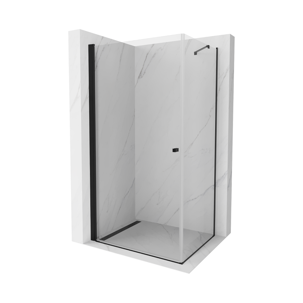 Mexen Pretoria Sprchový Kout S OtočNýMi DveřMi 100 X 110 Cm, PrůHledné, ČErná - 852-100-110-70-00-image