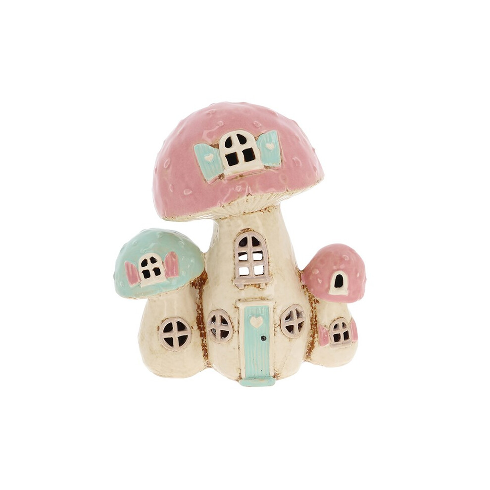 (Triple Toadstool) Village Pottery Novelty Ceramic Tea Light Holder