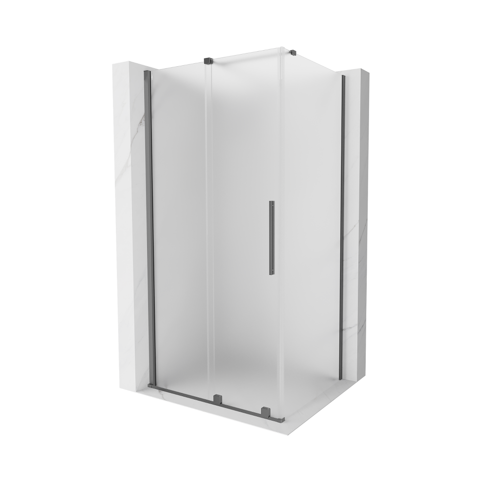 Mexen Velar Sprchový Kout S PosuvnýMi DveřMi 100 X 80 Cm, Matné Sklo, Gun Metal - 871-100-080-31-95-image