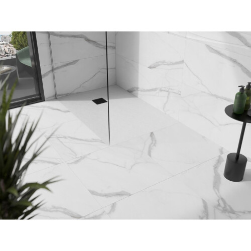 Mexen Stone+ cădiță compozit rectangulară 90 x 70 cm, albă, masca neagră - 44107090-B 1