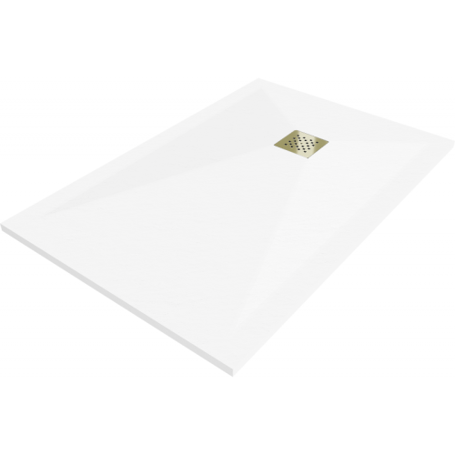 Mexen Stone+ brodzik compozit rectangular 90 x 80 cm, alb, capac din aur - 44108090-G