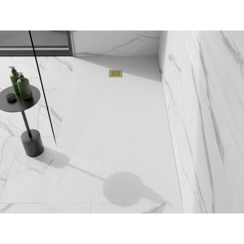 Mexen Stone+ cada de dus compozit rectangular 160 x 90 cm, alb, masca aurie - 44109016-G 2