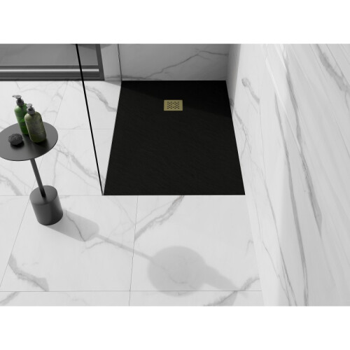 Mexen Stone+ cadață compozit rectangulară 100 x 90 cm, negru, masca aurie - 44709010-G 2
