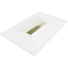 Mexen Toro obdélníkový sprchový kout SMC 120 x 80 cm, bílý, zlatá krytka - 43108012-G