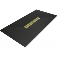 Mexen Toro brodzik prostokątny SMC 150 x 70 cm, czarny, maskownica złota - 43707015-G