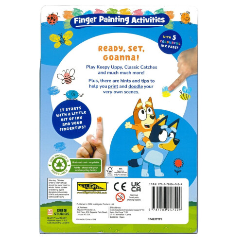 Bluey Bluey Finger Painting Book Doodle Activity Pad Includes Paints 2