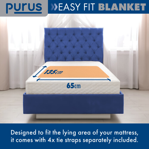 Purus Single Electric Blanket Soft Fleece Fitted Bed Underblanket 3 Setting Heat Control 2