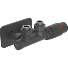 Mexen G00 set termostatic unghiular cu mască S, Duplex, DN50, antracit - W907-900-910-66