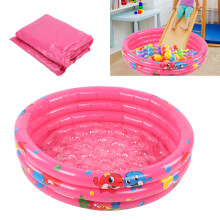 Rundes, aufblasbares Baby-Schwimmbecken für drinnen und draußen – Kinder-Wasser-Spielpool in Pink, 90 cm / 35,4 Zoll