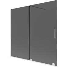 Mexen Velar Duschabtrennung 2-teilig verschiebbar 170 x 150 cm, Graphit, Weiß - 896-170-000-41-20