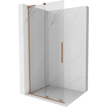 Mexen Velar L ścianka prysznicowa rozsuwana Walk-in 90 x 200 cm, transparent 8 mm, miedź szczotkowana - 871-090-003-03-65