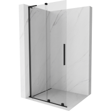 Mexen Velar L zuhanyfal tolóajtóval, Walk-in 90 x 200 cm, átlátszó 8 mm, fekete - 871-090-003-03-70
