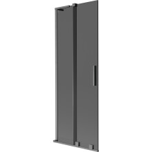 Mexen Velar L vanová zástěna 2křídlová posuvná 70 x 150 cm, grafit, kartáčovaná gun gray - 896-070-003-41-66