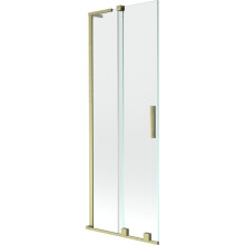Mexen Velar L vanová zástěna 2-křídlová posuvná 75 x 150 cm, transparentní, zlato kartáčované - 896-075-003-01-55