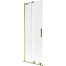 Mexen Velar L Wannenspritzschutz 2-flügelig, verschiebbar 75 x 150 cm, matt, gebürstetes Gold - 896-075-003-31-55