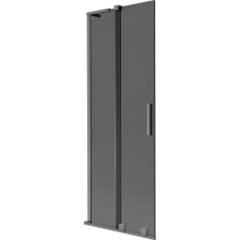 Mexen Velar L vanová zástěna 2dílná posuvná 75 x 150 cm, grafit, gun metal - 896-075-003-41-95
