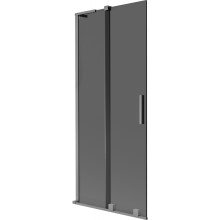 Mexen Velar L Badewannenfaltwand 2-flügelig schiebbar 80 x 150 cm, Graphit, Gun Metal - 896-080-003-41-95