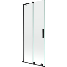 Mexen Velar L paravan de cadă cu 2 uși glisante, 85 x 150 cm, transparent, negru - 896-085-003-01-70