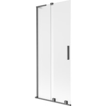 Mexen Velar L Badewannenabtrennung 2-flügelig verschiebbar 85 x 150 cm, matt, gun gray gebürstet - 896-085-003-31-66