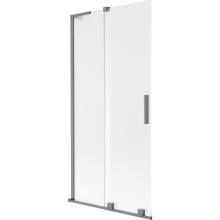 Mexen Velar L paravan de cadă cu 2 uși glisante 90 x 150 cm, geam mat, metal gri - 896-090-003-31-95