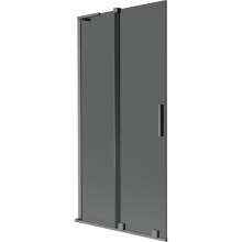 Mexen Velar L vanové zástěna 2-dveřová posuvná 90 x 150 cm, grafit, kartáčovaná gun gray - 896-090-003-41-66