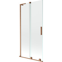 Mexen Velar L kádparaván 2-szárnyú toló 95 x 150 cm, átlátszó, kefélt réz - 896-095-003-01-65