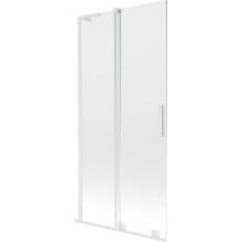 Mexen Velar L kádparaván 2 szárnyú tolóajtós 95 x 150 cm, átlátszó, fehér - 896-095-003-01-20
