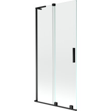 Mexen Velar L kádparaván 2 szárnyú tolóajtós 95 x 150 cm, átlátszó, fekete - 896-095-003-01-70