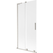 Mexen Velar L vanová zástěna 2křídlá posuvná 95 x 150 cm, mat, kartáčovaný nikl - 896-095-003-31-97