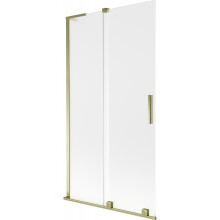 Mexen Velar L kádparaván 2-szárnyú toló 100 x 150 cm, homályos, arany - 896-100-003-31-50