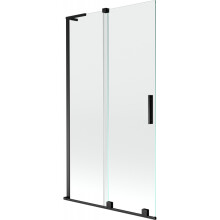 Mexen Velar L vanová zástěna 2-křídlová posuvná 100 x 150 cm, transparentní, černá - 896-100-003-01-70