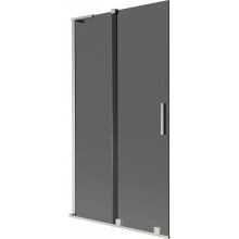 Mexen Velar L Duschwand, 2-flügelig, verschiebbar, 100 x 150 cm, Grafit, gebürsteter Nickel - 896-100-003-41-97