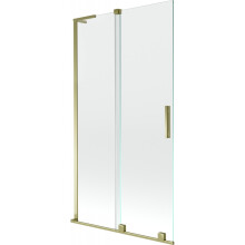 Mexen Velar L kádparaván 2-szárnyas tolóajtós 100 x 150 cm, átlátszó, arany - 896-100-003-01-50
