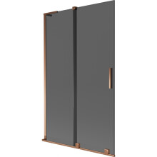 Mexen Velar L sprchová zástěna 2-křídlová posuvná 110 x 150 cm, grafit, růžové zlato - 896-110-003-41-60