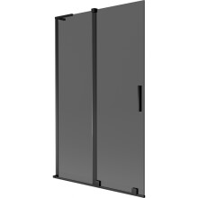 Mexen Velar L Duschabtrennung, 2-flügelig, verschiebbar, 110 x 150 cm, graphit, schwarz - 896-110-003-41-70
