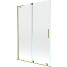 Mexen Velar L paravan cadă 2-pliant glisant 120 x 150 cm, transparent, auriu periat - 896-120-003-01-55