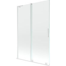 Paravan cadă Mexen Velar L, pliabil, 2 panouri glisante, 120 x 150 cm, transparent, alb - 896-120-003-01-20