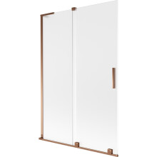 Mexen Velar L dělící stěna na vanu s posuvnými 2 křídly 120 x 150 cm, mat, růžové zlato - 896-120-003-31-60