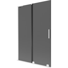 Mexen Velar L vanová zástěna 2-křídlová posuvná 120 x 150 cm, grafit, bílá - 896-120-003-41-20